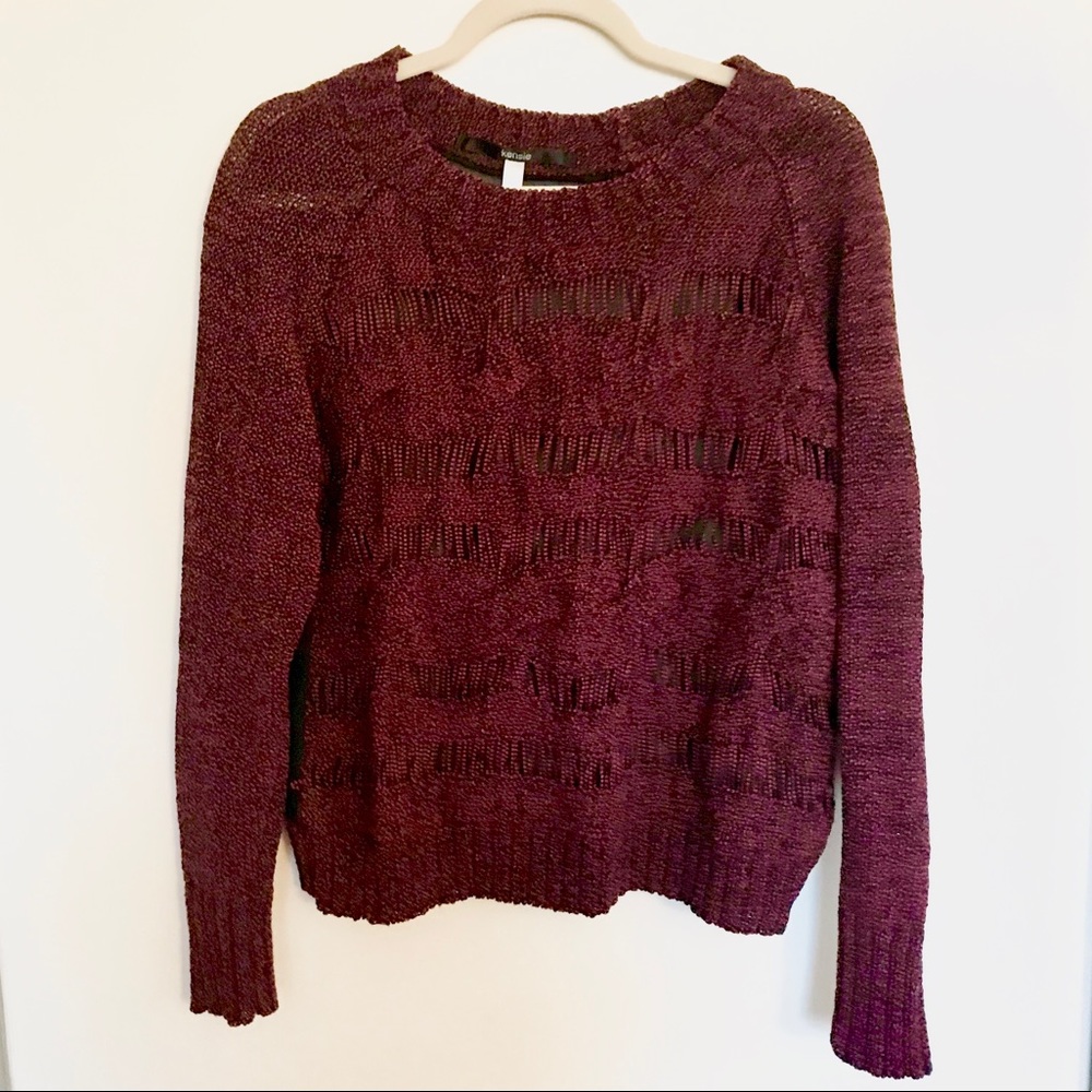 Kensie open weave sheer-back sweater
